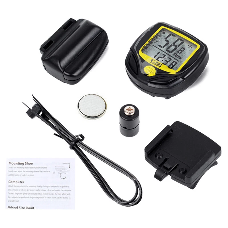 TACHIMETRO BICI WIRELESS CICLOCOMPUTER BICICLETTA SENZA FILI CONTACHILOMETRI MTB - Immagine 2 di 4