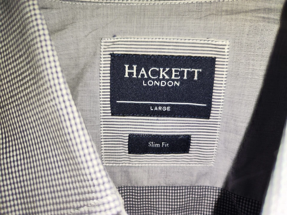 Hackett London Slim Fit para hombre camisa de algodón de manga larga mwns tal... - Imagen 3 de 4
