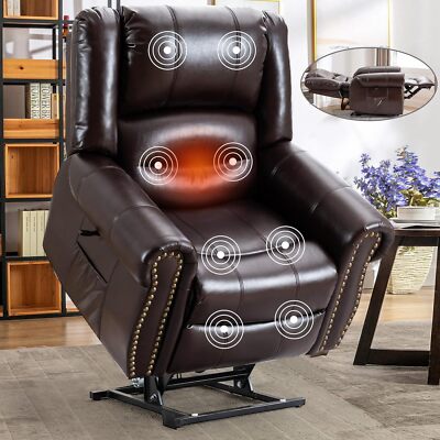 Dual Motor LayFlat Power Lift Chair Sleeping Recliner Elderly