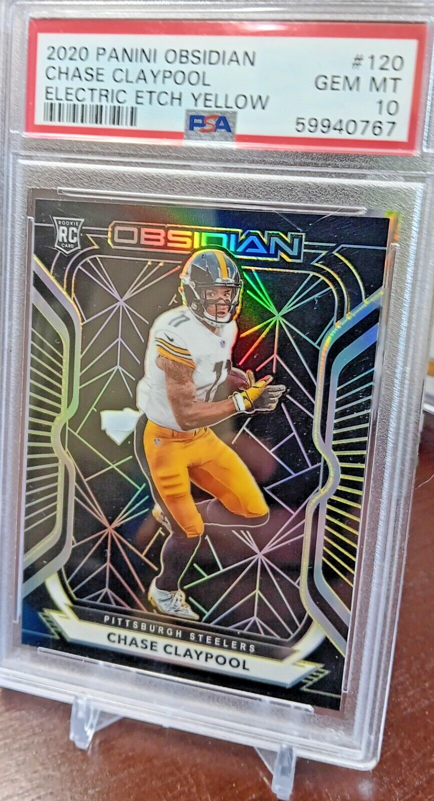 Chase Claypool Panini Obsidian #120 Electric Etch Yellow