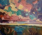SOOOOO SOOTHING !!!!!! 20X16 MARSH LAKE POND SUNSET SKY LANDSCAPE JOSE TRUJILLO — photo 1