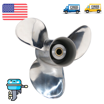 Stainless Steel Propeller 9.25 x 12 For Mercury Tohatsu Nissan Outboard 9.9-20HP