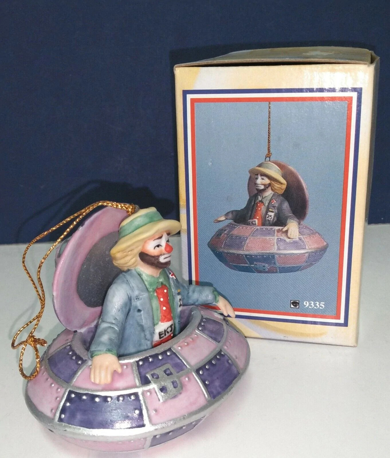 Emmett Kelly Jr. "Clown In Space Ship" Hanging Ornament  #9335