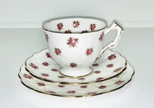 Aynsley - Rosedale, Crocus shaped tea trio (cup, saucer & plate set)