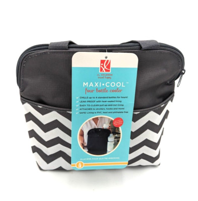 JL Childress Travel Happy Maxi-Cool 4 Bottle Cooler Chevron Travel Bag ~ oA1-3a
