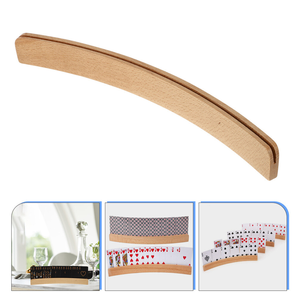 Card Holder Rack Playing Cards for Kids Base Light Brown Photo Display-image
