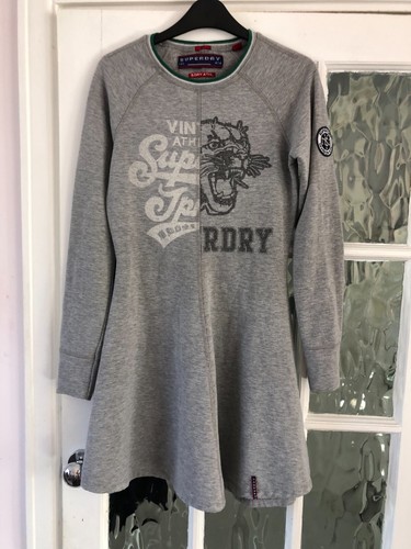 ladies dress SUPERDRY grey mini long sleeves size small