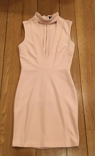 NWOT Windsor Bodycon Choker V-Neck Full Zip Back Pale Pink - Size Small