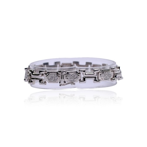 14K REAL WHITE GOLD MENS BRACELET SET WITH GENUINE DIAMONDS 4.5 CTW - 第 6/6 張圖片