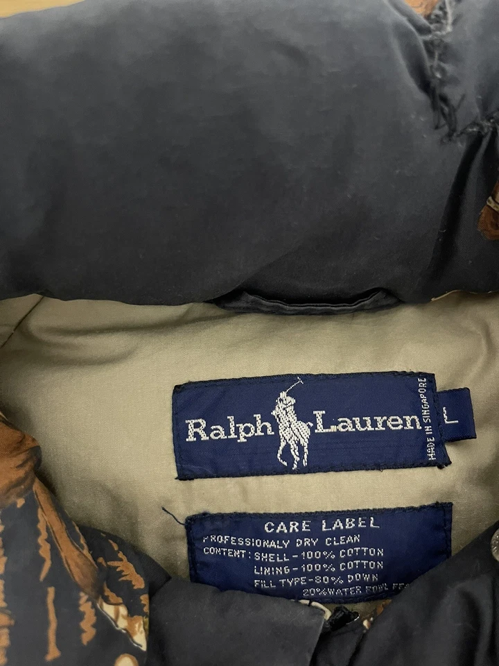 Ralph Lauren Grande Ecuestre Puffer Chaqueta Rodeo Caballo Abrigo Polo Occidental De Colección Original Foto 3 de 4