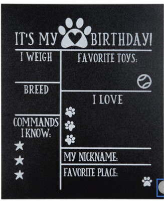 Pet Birthday Milestone Board Dog Birthday Chalkboard Sign Dog Cat 11”x  NEW