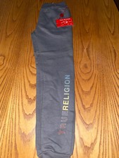 TRUE RELIGION YOUTH JOGGER SWEATPANTS DARK GREY SIZE MEDIUM NWOT  59