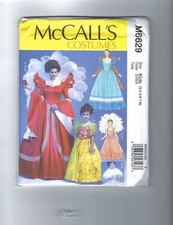 McCalls 6629 Renaissance Princess Queen Costume Pattern Sz Ch 3-8Dress Capelet