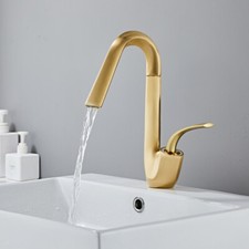 Single Handle Waterfall Basin Mixer Tap Hot Cold Bathroom Faucets Sink Brass