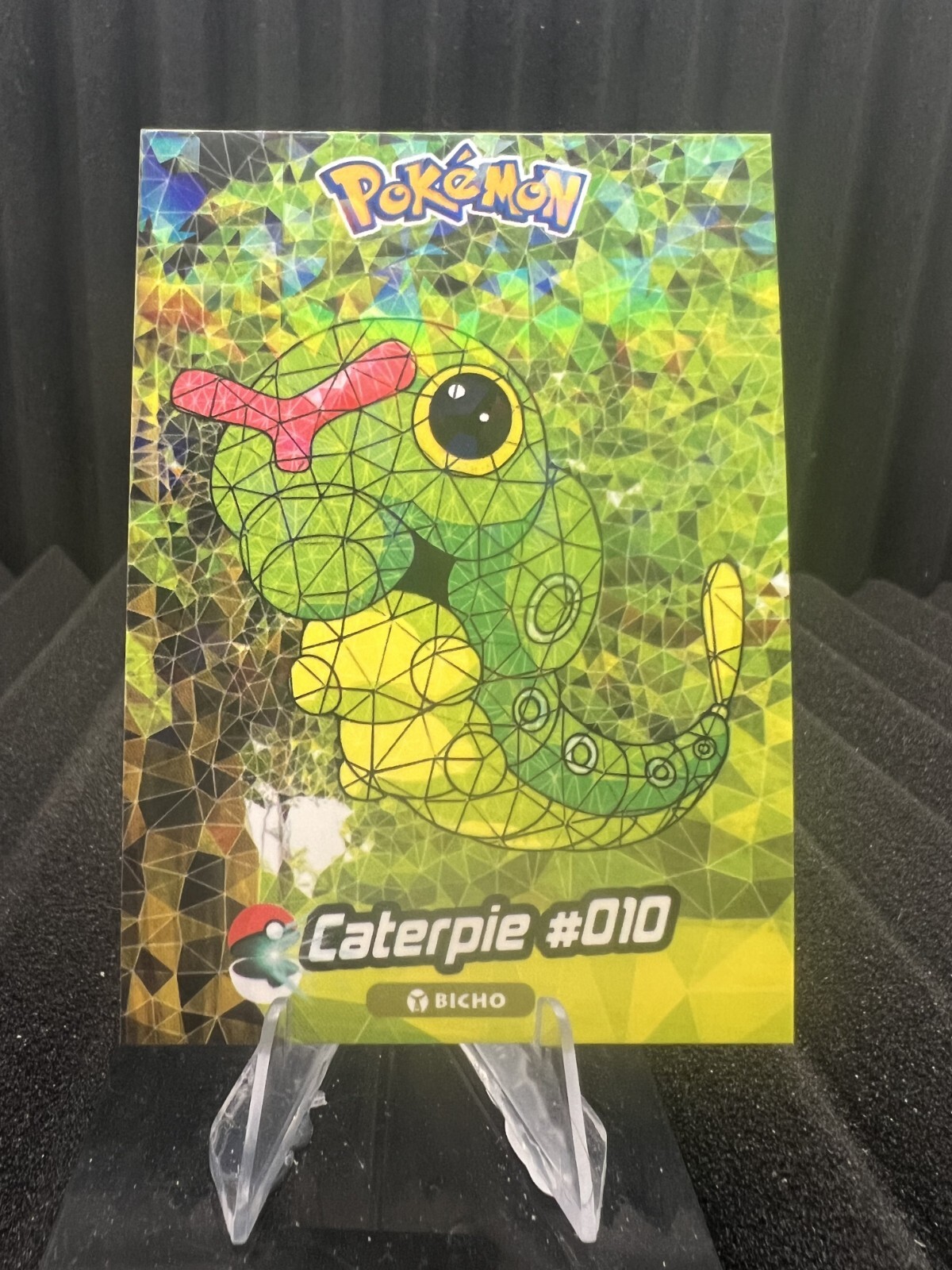 Caterpie #10 Cracked Ice Holo Pokemon Card Crystal Collection 2024