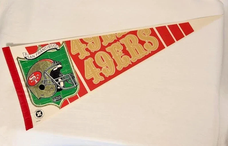 Banderín vintage de los 90 de los San Francisco 49ers NFL fútbol americano tamaño completo 30"x12" WinCraft Foto 2 de 4