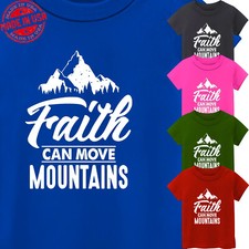 Jesus Cross Religious Kid's T-Shirt Christianity Faith Mountain USA Gift New Tee