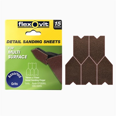 2x Flexovit DETAIL SANDING SHEET 