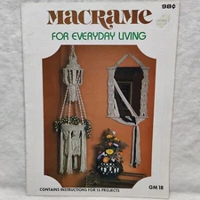 Rare Vtg 1978 MACRAME FOR EVERYDAY LIVING 15 Project Instructions GayleMot GM18