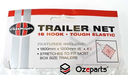 Elastic Trailer Tray Ute Cargo Net 16 Hooks 1800mm x 1200mm (6" x 4") - 第 2/3 張圖片