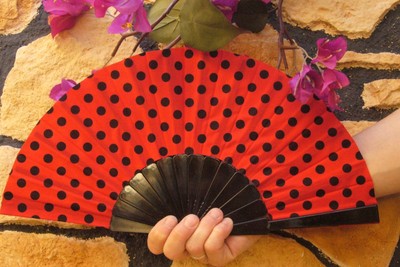 ORIGINAL spanischer FLAMENCO - FÄCHER 604a - ROT