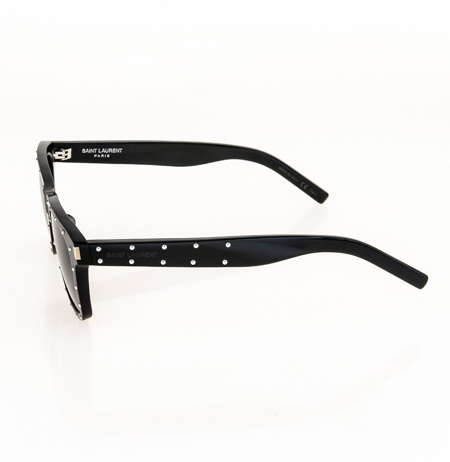 SAINT LAURENT Occhiali da sole classici unisex 50 mm VINTAGE NUOVI YSL SL51 029 metallo nero strass borchie