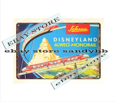 metal plaques signs GERMAN ALWEG MONORAIL RAILWAY train metal tin sign