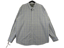 Eddie Bauer Wrinkle Free Relaxed Fit Shirt Mens 2XL Blue Plaid Button Up Cotton