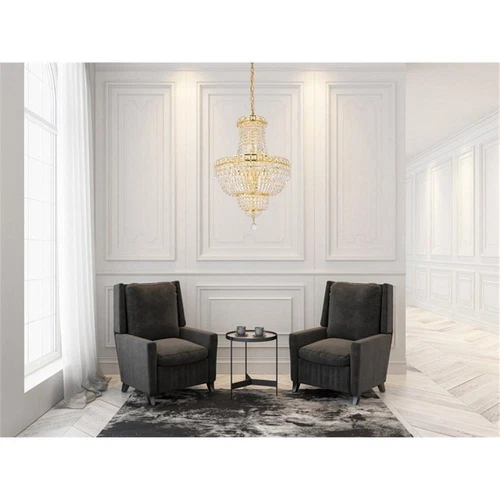 Elegant Lighting Tranquil 12-Light Crystal & Steel Chandelier in Gold - Picture 8 of 9