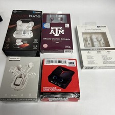 LOT OF 5 Wireless EARBUDS, MUSIC, Brand New Sealed One Wired