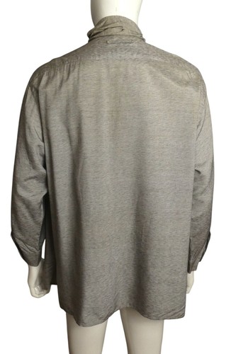 JEAN PAUL GAULTIER- 1980s Grey Rayon Scarf Shirt, Size Large - Picture 3 of 5