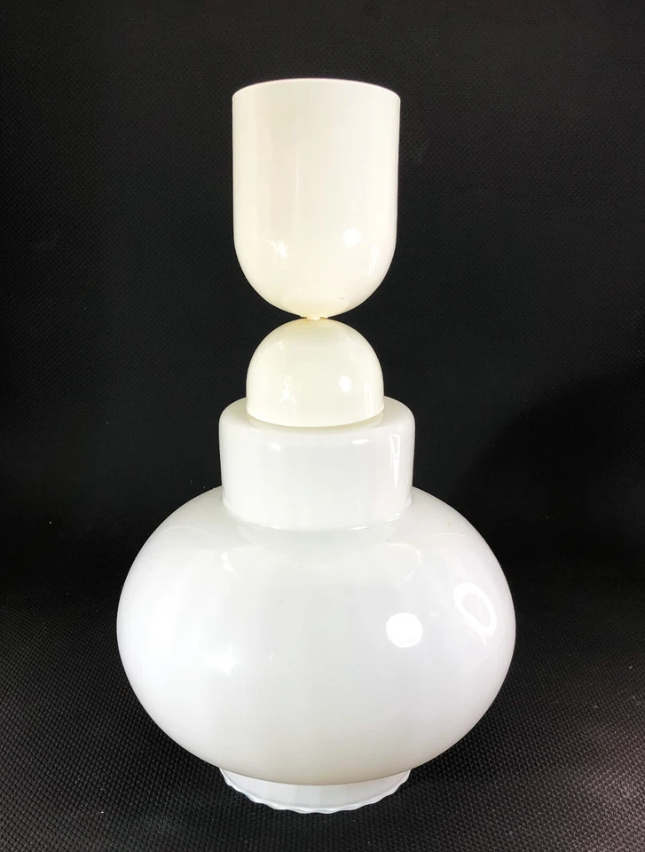 Lámpara colgante de techo moderna de mediados de siglo de vidrio opalino blanco Meldec Aust años 80 Foto 3 de 4