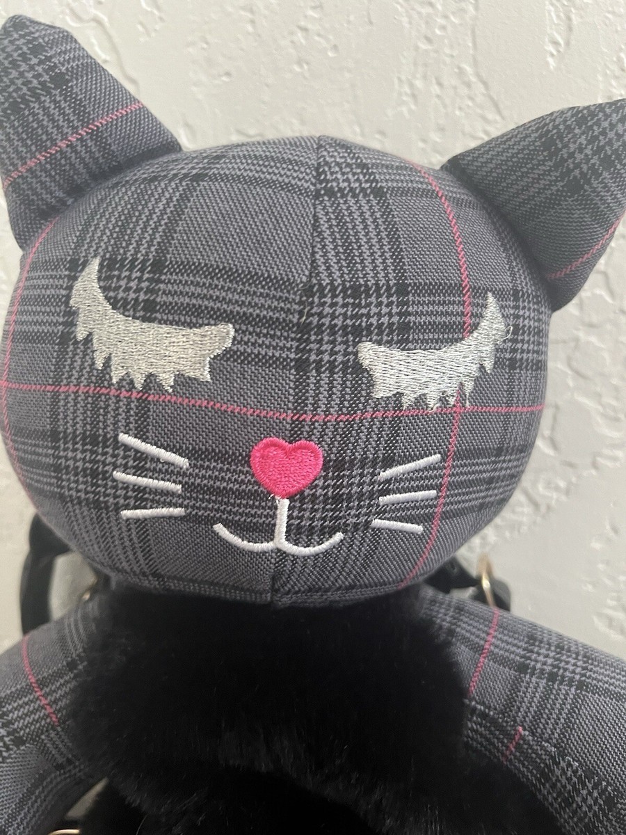 Betsey Johnson Misty Kitsch Black Cat Backpack Plush Purse  display picture 2