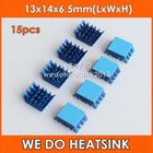 15pcs Spiky Blue Aluminum Heatsink With Thermal Pad Applied For IC Chips