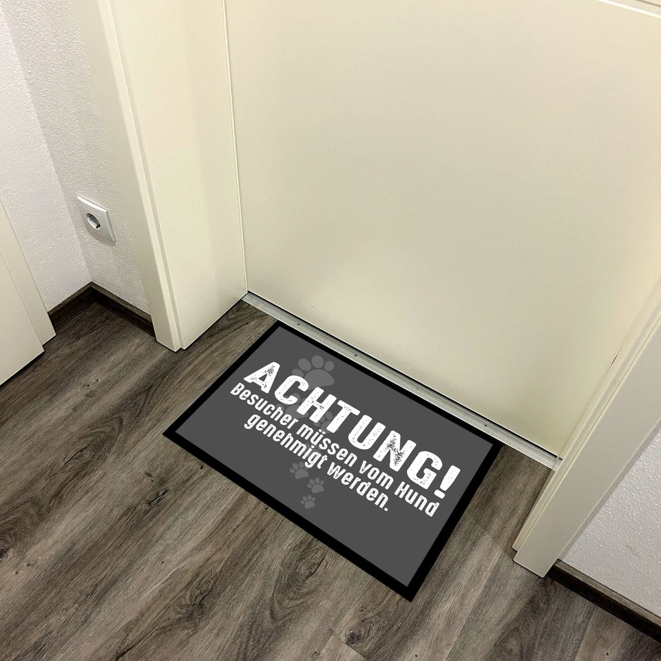 Fußmatte mit Spruch | Besucher müssen vom Hund... | 60x40cm Schmutzfang - Bild 3 von 4