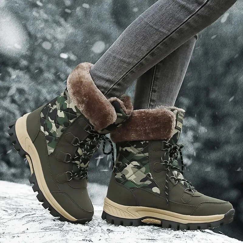 Womens Fashion Camouflage Non slip And Wear resistant Lace Up