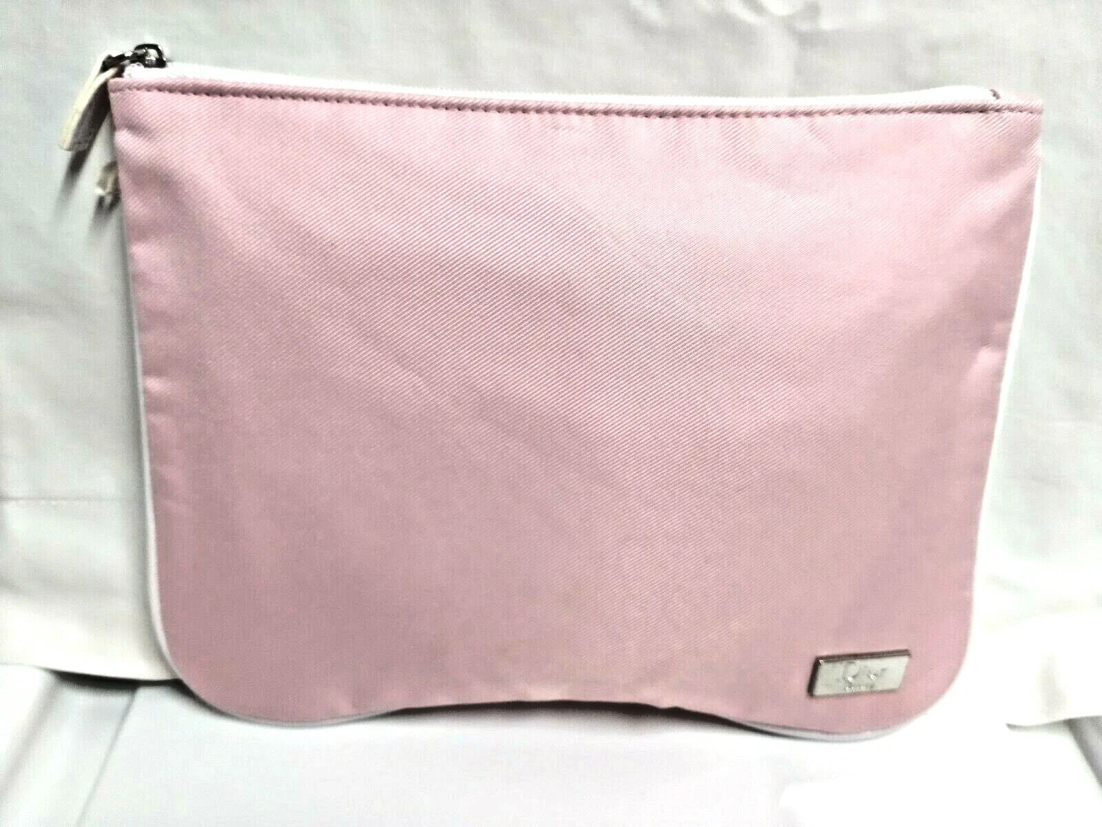Sac à maquillage beauté vintage Christian Dior très rare rose blanc 20 x 15 cm
