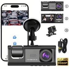 3 lenses Camara De Seguridad Dash Cam Para Carro Auto Delantero/Trasero/Interior