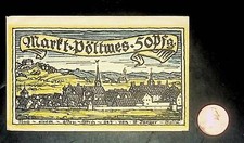 1921 Germany POTTWES 50  Phennig Banknote / Notgeld