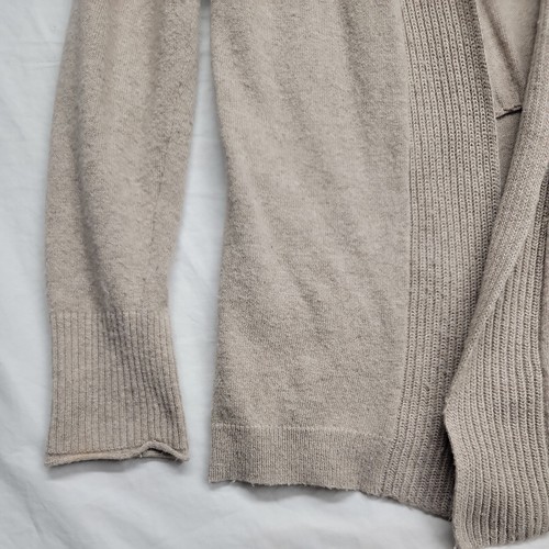 Banana Republic Luxury Cashmere Blend Cardigan Open Front Beige Women's Sz M - Picture 3 of 11