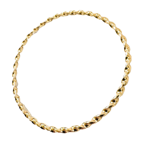 Solid 14k Yellow Gold Hand Twisted Slip On Bangle Bracelet 9 grams - Picture 5 of 12
