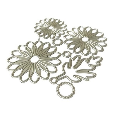 Round Flower Leaf Metal Cutting Dies Stencil Scrapbooking DIY Album Stamp Paper