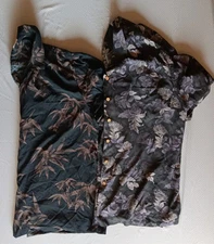 2 Pairs Paradise Found Dark Colors Floral Hawaiian Shirt Size 3XL Resort Cruise 