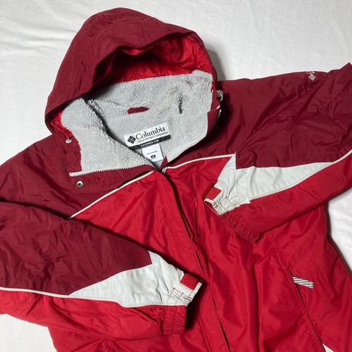 Columbia Winterjacke Vintage Y2K Sherpa gefüttert Kapuze Damen Gr. Medium