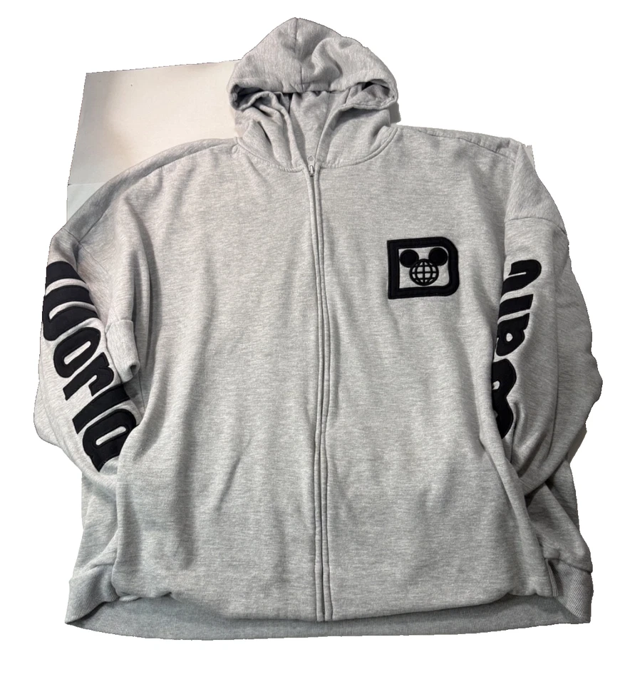 Walt Disney World Castillo Mickey Sudadera con Capucha Cremallera Gris Adulto 2XL Usada Foto 2 de 4