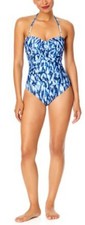 Anne Cole Twist Front Shirted Size 8 One piece Swim NWT Blue 60