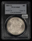 1883-CC $1 Morgan Silver Dollar Carson City - Looks 66 - PCGS MS 65 - B5845