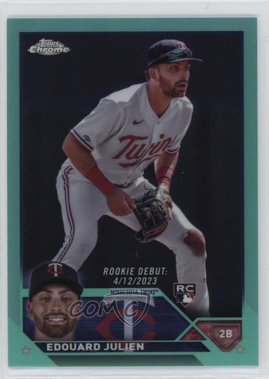 2023 Topps Chrome Update Rookie Debut Aqua Refractor 138/199 Edouard Julien 1u4