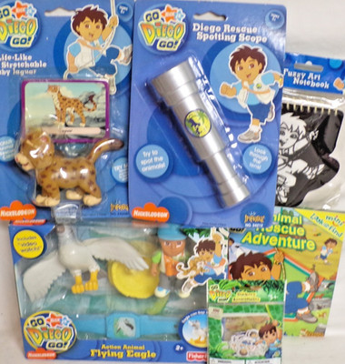 NEW DORA DIEGO TOY LOT toys ACTION FIGURE PLAYSET STICKERS LOOK N FIND BOOK