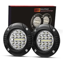 Flush Mount LED Light Pods 5 Inch LED Work Light Bar Pair 48W Driving Bumper